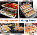 P&P CHEF 16 Inch Baking Cookie Sheet, Oven Pan Tray Stainless Steel Sheet Pan for Kitchen, Oven Bakeware for Multi Uses, Shiny Look & Dishwasher