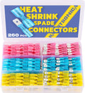 Haisstronica 260PCS Heat Shrink Spade Connectors - Quick Disconnect Female & Male Spade Terminals for Watercraft, Electronics & Automotive AWG