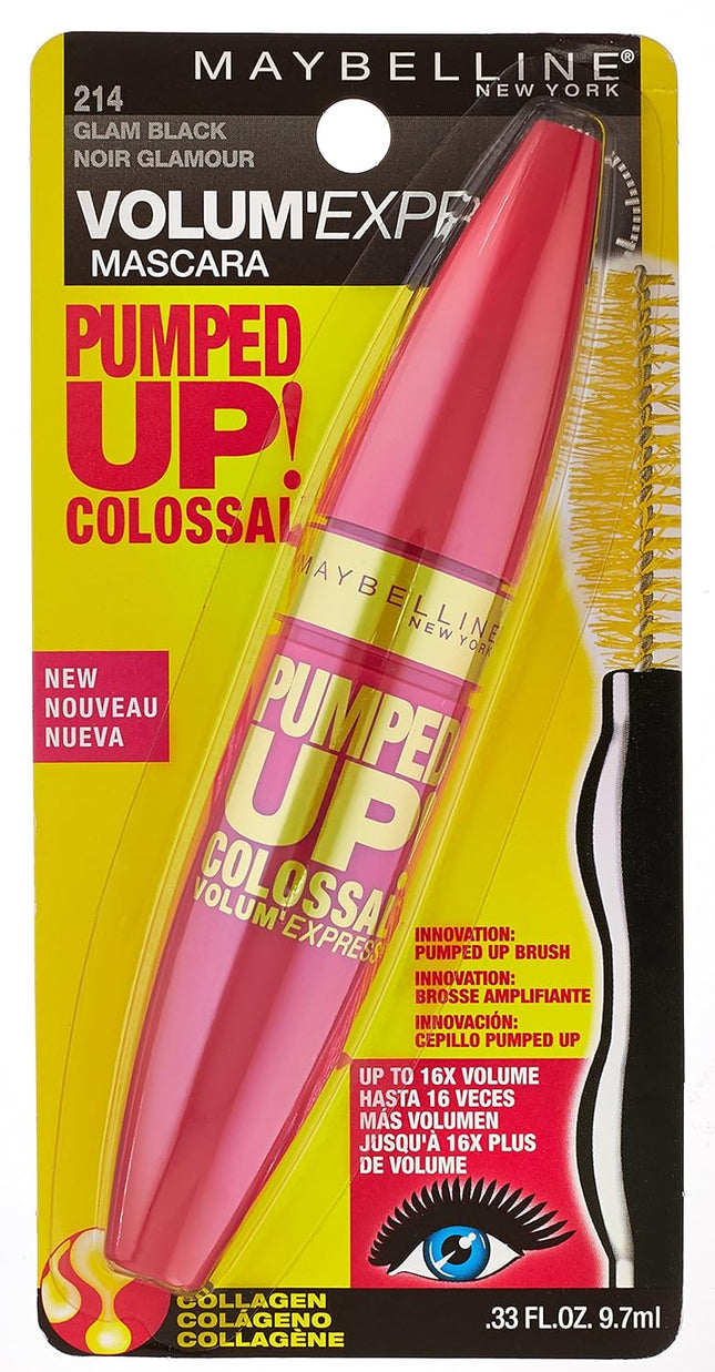 Maybelline Volum' Express Pumped up Colossal Mascara, Washable Formula Infused w
