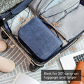 Elviros Hanging Toiletry Bag for Men PU Leather Shaving Dopp Kit (Blue) | 3-in-1 Waterproof Travel Organizer with Separate Compartments for