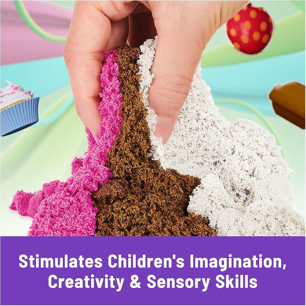 Kinetic Sand Scents Ice Cream Treats, Moldable Sand Sensory Toys, Ages 3+ | Swirl Strawberry, Chocolate & Vanilla Scented Play Sand Ice Cream