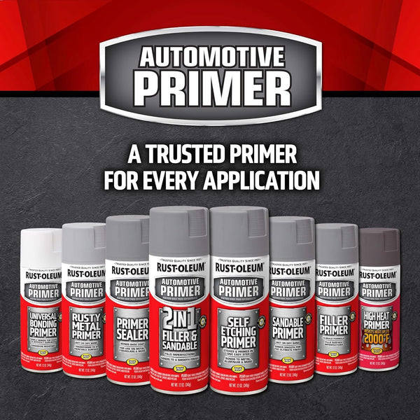 Rust-Oleum 260510 Stops Rust Automotive 2-in-1 Filler & Sandable Primer Spray, 12 oz, Gray 12 Ounce (Pack of 1) Gray