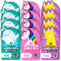 Tub Works® Magical Kids Bubble Bath, Variety 12 Pack | Creates Colorful Water & Tons of Foam Bath Bubbles | Nontoxic | Character-Themed Bubble Bath for Kids | Pink, Purple & Teal Bath Colors