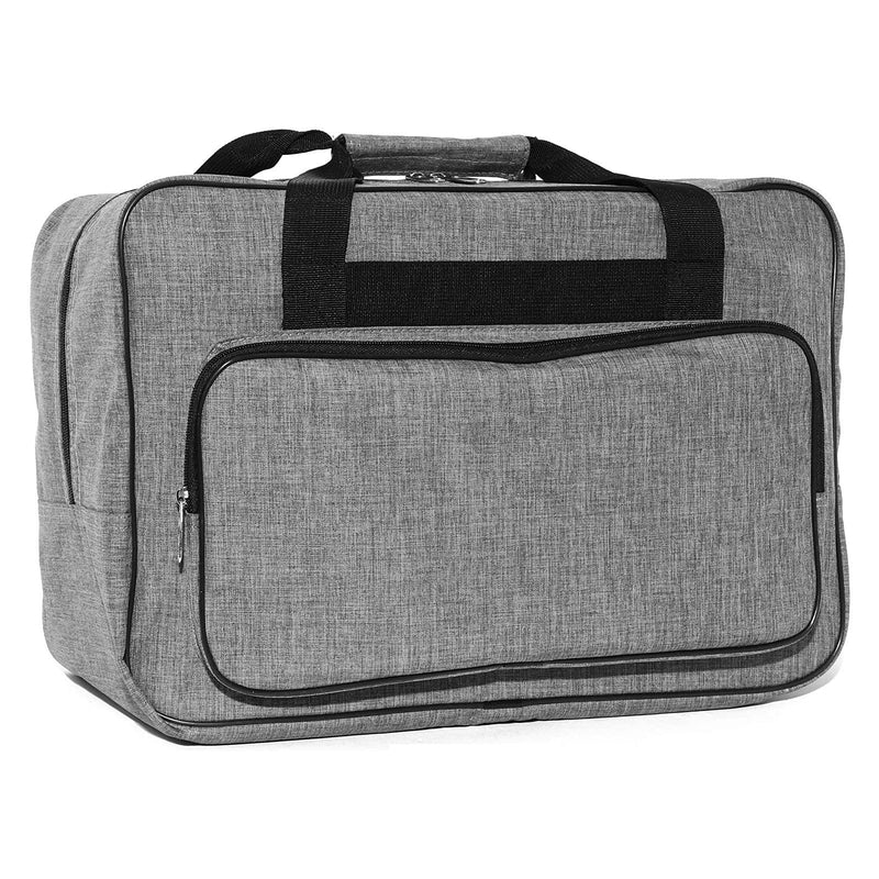 Bright Creations Sewing Machine Case - 18.1 x 9.4 x 12.2 In Gray Polyester - Hard Side Travel Tote & Organizer - Padded Handle & Shoulder Strap -