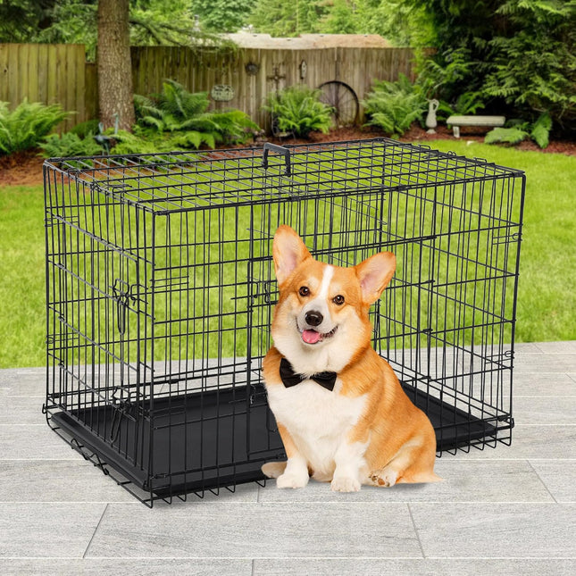 Bestpet 30 Inch Dog Crates for Medium Small Dogs Folding Metal Wire Crates Dog K
