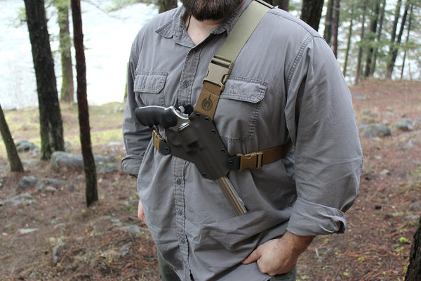 Kenai Chest Holster for Taurus Judge 2.5" or 3" Cyl, MAS Grey/Coyote, Right Hand****Does Not Fit the Public Defender*****
