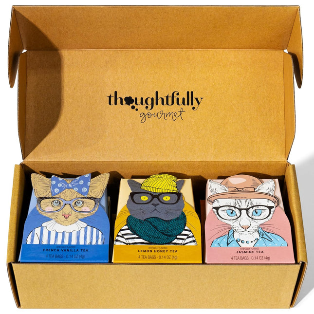 Thoughtfully Gourmet Cat Lover'S Tea Gift Set: Includes 24 Teas in 6 Flavors wit