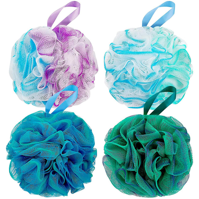 Bath Shower Loofah Sponge 60G Bath Mesh Pouf Shower Ball Body Scrubber Exfoliati
