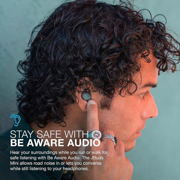 JLab JBuds Mini, True Wireless Earbuds, Bluetooth Multipoint, IP55 Sweat Resistant, Be Aware Audio, Sage Color Sage