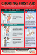 Safety Choking Victim Poster Measures 12" x 18", Choking First Aid Poster for Infants, Kids, Pregnants, and Adults, First Aid Guide Quick