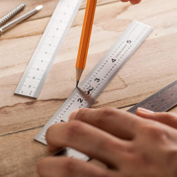 Mr. Pen- Machinist Ruler, 3 Pack, Metric, Precision, Stainless Steel, 6 Inch