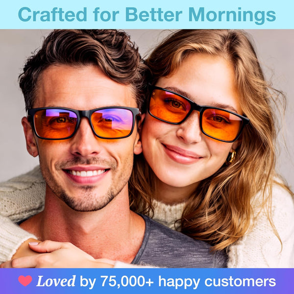 Orange Blue Light Blocking Glasses for Better Sleep - 99.5% Premium Acetate Computer Migraine Glasses for Women & Men - Amber Gaming Glasses - TV
