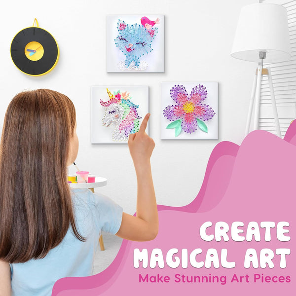 Hapinest String Art Craft Kit for Kids Ages 10-12 and Up, 3D String Art Kit Crafts for Teens, Birthday Gifts for Tween Girls Ages 10 11 12 Years