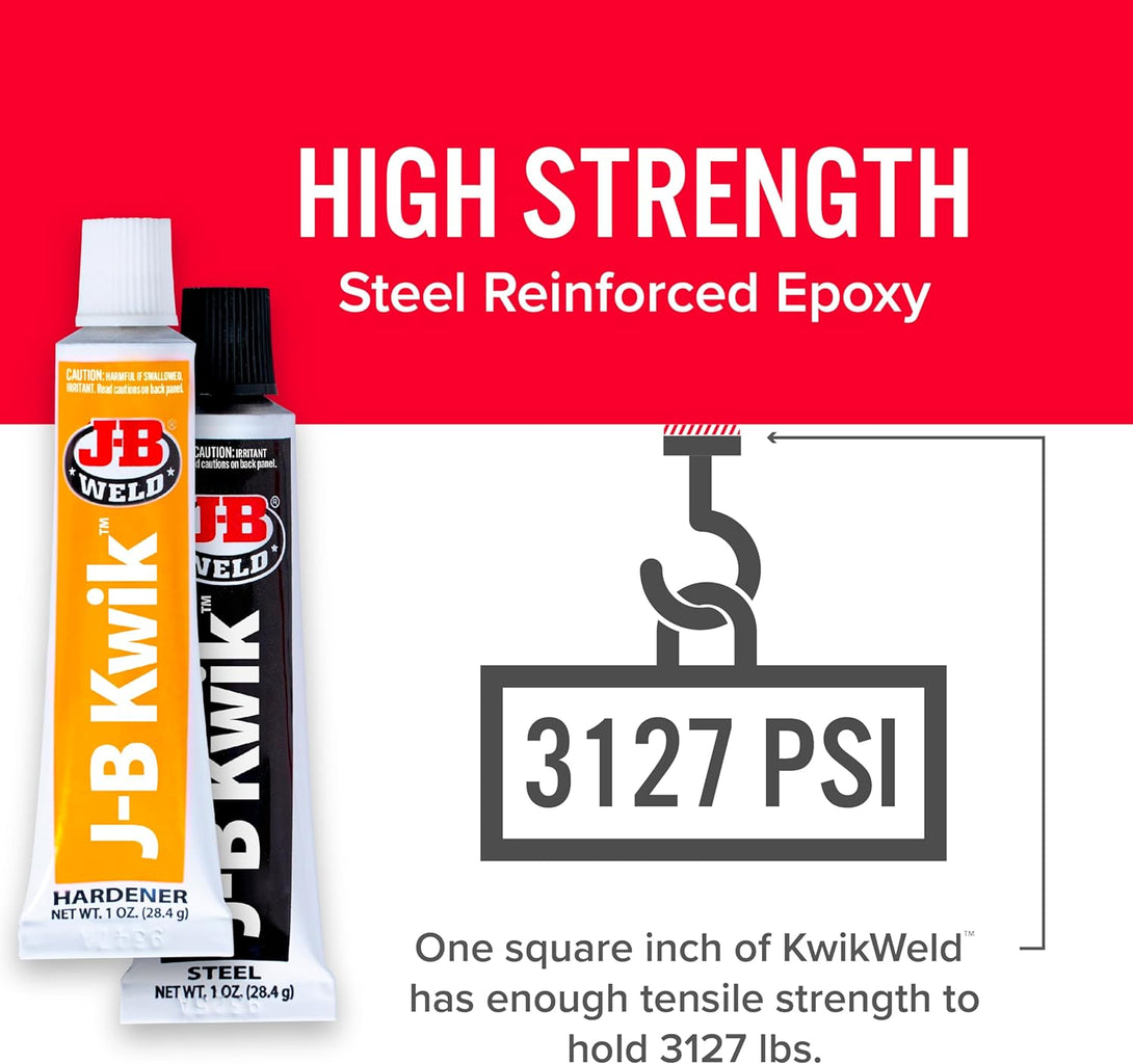 J-B Weld 8276 Kwikweld Quick Setting Steel Reinforced Epoxy - Dark Grey 2 Oz