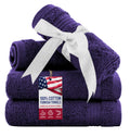 American Veteran Towel, 100% Cotton Turkish Washcloths for Bathroom Essentials 4 Pack, Soft Absorbent Wash Cloths Quick Drying Small Towels