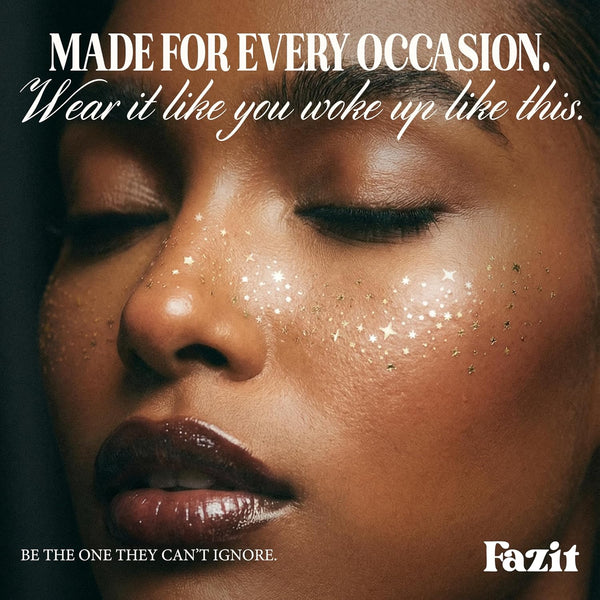 Fazit Gold Speckles - Glitter Freckle Makeup Patches - Shimmering Faux Freckles & Body Glitter - Waterproof, Long-Lasting Instant Glamour for