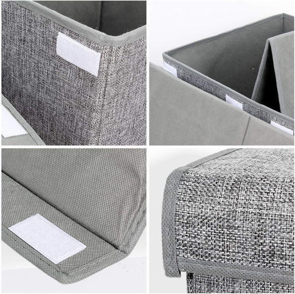 popoly Large Toy Box Storage with Lid, Collapsible Sturdy Toy Chest Storage Bin Box with Rivets Handles for Kids, Boys, Girls, Nursery, Playroom,