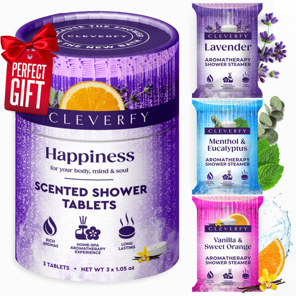 Cleverfy Shower Steamers Aromatherapy for Women and Men â Self-Care Shower Bombs for Stress Relief and Relaxation â 3 Tablets