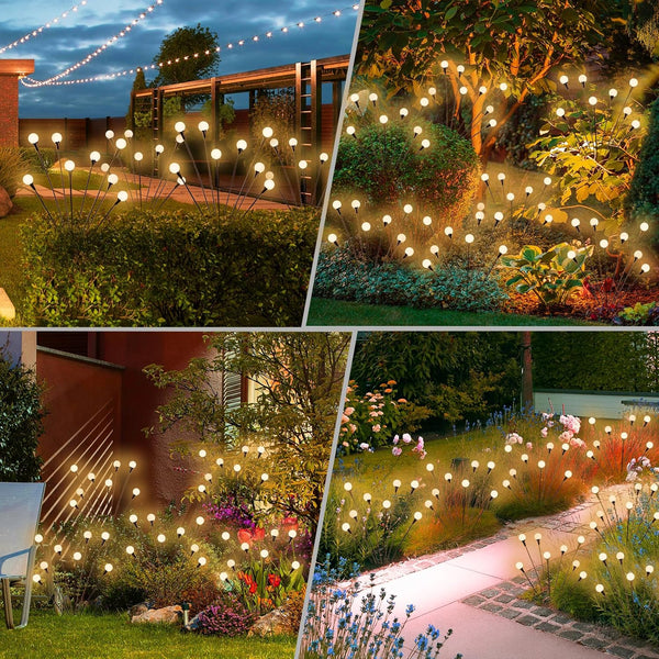 vignuto Solar Lights Outdoor Waterproof 4 Pack of 32 LEDs Garden Patio Firefly Decoration Unique Gifts Women Grandparents 4 packs