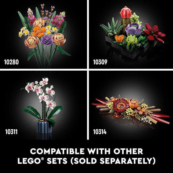 LEGO Botanicals Artificial Wildflower Bouquet - Fake Indoor Flowers Building Set for Home, Kitchen, Desk Decoration, Adults Ages 18+ - Gift for