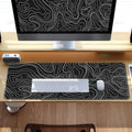 Topographic Contour Gaming Mouse Pad，Large XL Mouse Pad Big Mouse mat,Long Computer Keyboard with 3mm Non-Slip Base and Stitched Edge for Gaming