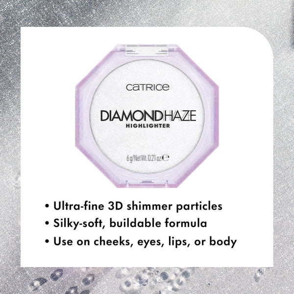 Catrice Diamond Haze Highlighter, Face & Body Glow (010 | Gimme Glitter) | Buildable Shimmer Powder, 3D Multi-Dimensional Sparkle, Silky