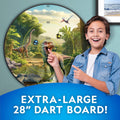 National Geographic Kids Glow in the Dark Dart Board for Kids - Dart Ball Game Set with 28" Reversible, Glowing Dartboard and Sticky Balls, Indoor