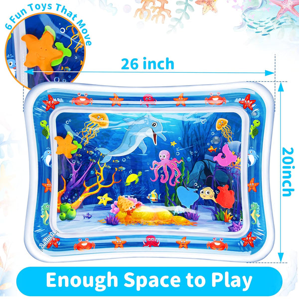 Yeeeasy Tummy Time Water Mat丨Inflatable Tummy Time Water Play Mat for Babies, Infants and Toddlers 3 to 24 Months Promote Development Toys Baby