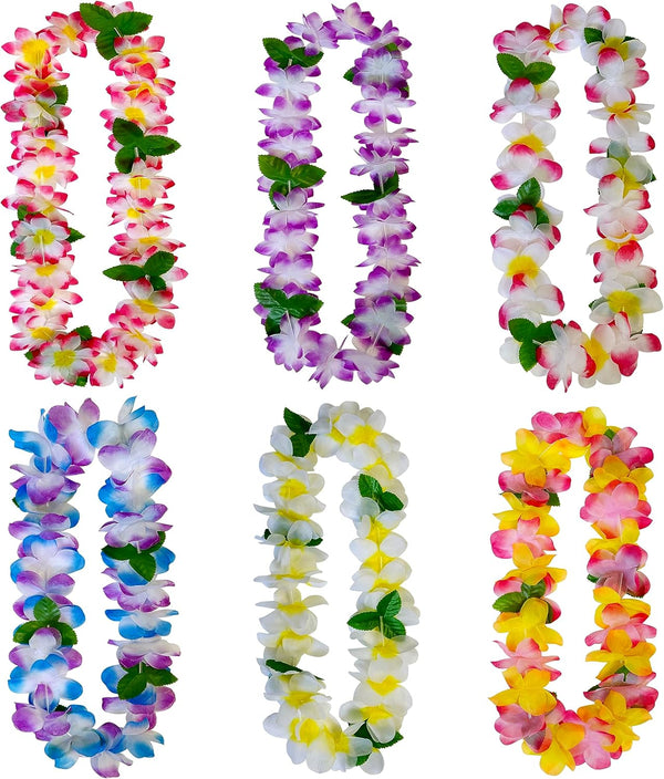 GoodUping 18 Counts Hawaiian Leis, Flower Hair Clip, Headbands and Wristbands, Perfect Luau Party Supplies for Summer Beach Vacations, Essential