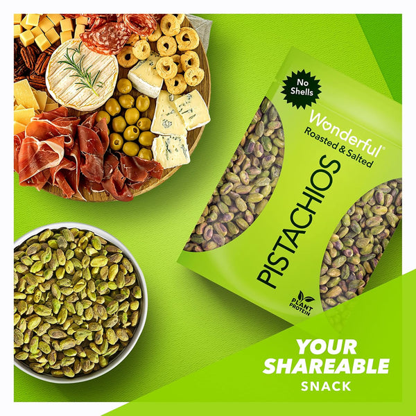 Wonderful Pistachios No Shells, Roasted & Salted Nuts, 24 Ounce Bag Roasted & Salted 24 Ounce (Pack of 1)