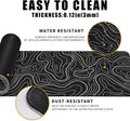 Topographic Contour Gaming Mouse Pad，Large XL Mouse Pad Big Mouse mat,Long Computer Keyboard with 3mm Non-Slip Base and Stitched Edge for Gaming