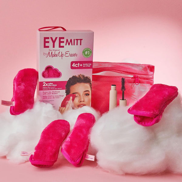 Eye MITT by The Original MakeUp Eraser, Erase All Eye Makeup With Just Water, Including Waterproof Mascara, Eyeliner, and More! Pack of 4 Mitts +