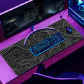 Topographic Contour Gaming Mouse Pad，Large XL Mouse Pad Big Mouse mat,Long Computer Keyboard with 3mm Non-Slip Base and Stitched Edge for Gaming