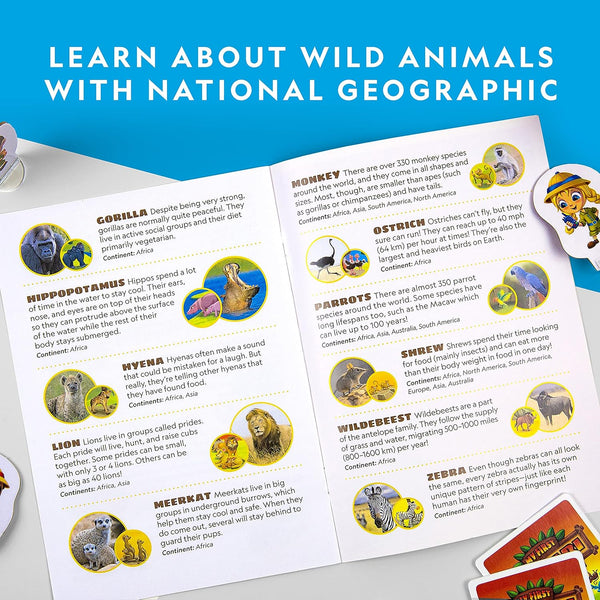 NATIONAL GEOGRAPHIC My First Safari Board Game for Kids 4-6 Animal Game for Adults, Cooperative Fun Perfect for Family Game Night, Board Games for