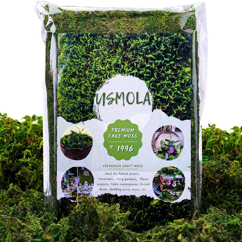 Generic Usmola Fake Moss, Artificial Green Moss for Potted Plants Fairy Garden Accessories, 4OZ (Fresh Green) 4 OZ