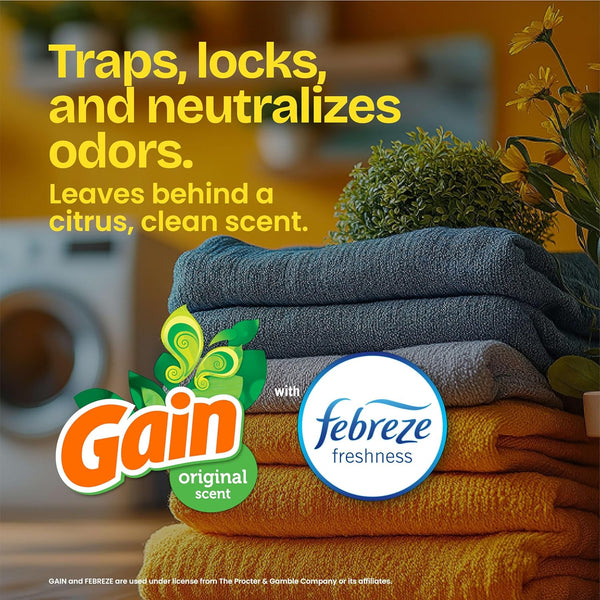Glad Forceflex Tall Kitchen Trash Bags, 13 Gal, Gain Original with Febreze, 80 Ct (Pack May Vary)