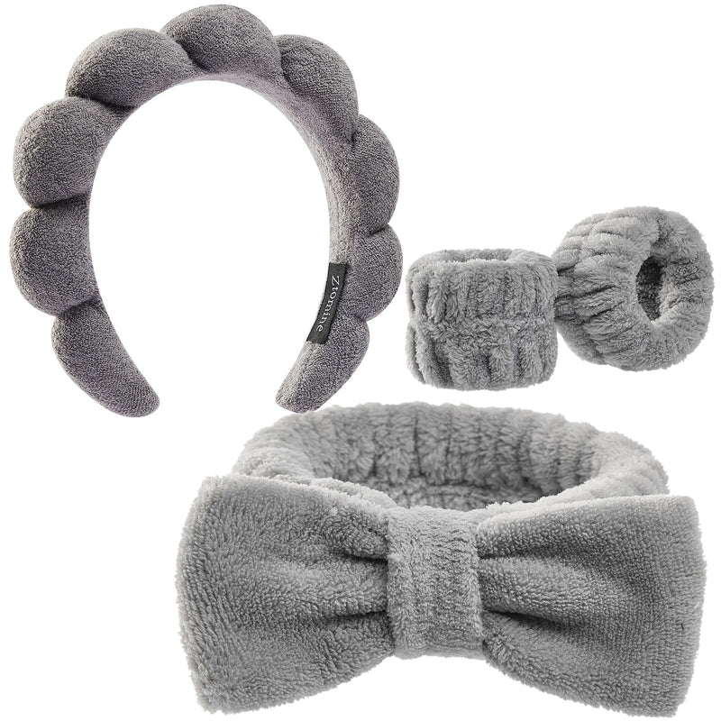 Ztomine Headbands for Women - Spa Headband and Wristband Set - Headband for Washing Face,Facial Mask,Makeup and Skin Care,Gifts for Women and Teen
