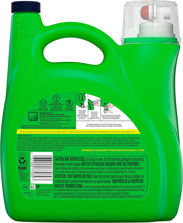 Gain Liquid Laundry Detergent, With Odor Defense, Island Fresh Scent, Laundry Soap For HE Washing Machines, 132 fl oz, 100 Loads (Packaging May Vary)