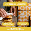 BeeBAGZ Re-Usable Airtight and Watertight Beeswax Produce Bag with Seam Stitching, Orange, 35.5 x 27.9 cm