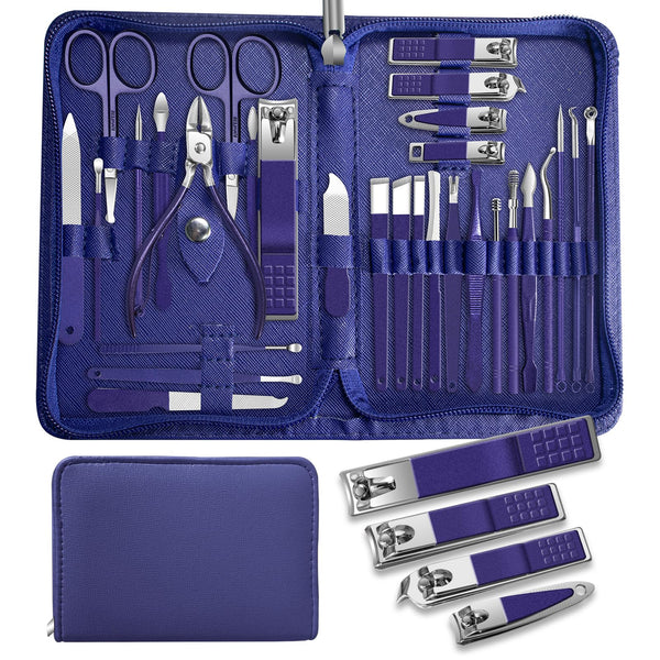 Manicure Set Personal Care Mens Grooming Kit, 30 in 1 Professional Manicure Kit Pedicure Kit, Nail Clippers for Men and Beauty Tool Portable Set,