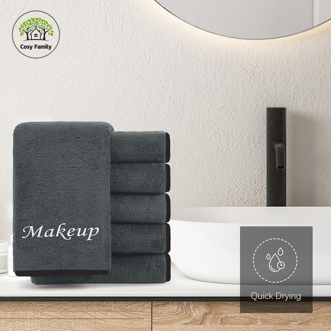 Cosy Family 10 Pack Makeup Remover Wash Cloths - Soft Microfiber Fingertip Facia