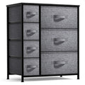 Sorbus Dresser with 7 Drawers - Chest Organizer Tower Unit with Steel Frame, Wood Top, Easy Pull Fabric Bins - Storage Furniture for Bedroom,