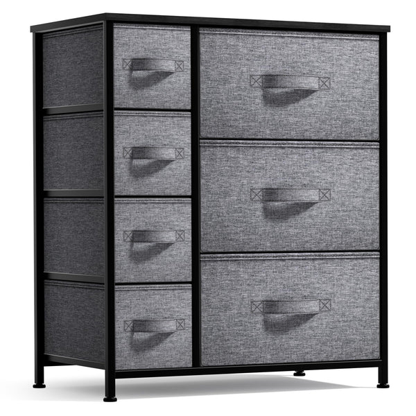 Sorbus Dresser with 7 Drawers - Chest Organizer Tower Unit with Steel Frame, Wood Top, Easy Pull Fabric Bins - Storage Furniture for Bedroom,