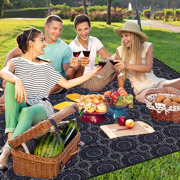 Supfitness Extra Large Picnic Blankets Waterproof Foldable (60 "x 80") Beach Blanket Waterproof Sandproof,3-Layer Thicking Mat Outdoor Packable