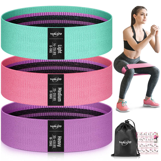 WALITO Resistance Bands for Legs and Butt, Fabric Exercise Loop Bands Yoga, Pila