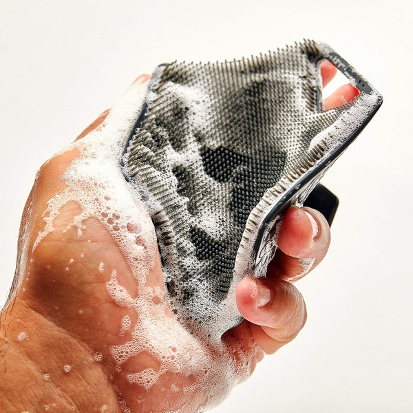 Tooletries - Body Scrubber - Exfoliates & Deep Cleans - Silicone Shower & Bathroom Accessory with Bespoke Bristles and Ergonomic Handles - Charcoal