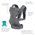 Infantino Flip 4-in-1 Baby Carrier Convertible Ergonomic, Gray | Adjustable fit, Enhanced lumbar support, Ergonomic hands-free parenting, Registry
