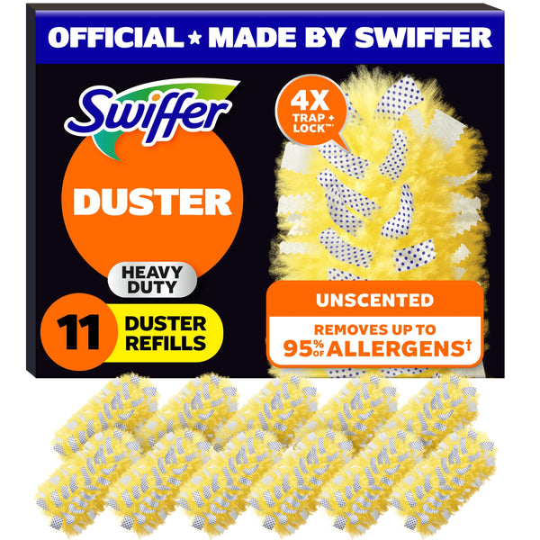 Swiffer Dusters Heavy Duty Multi-Surface Duster Refills for Cleaning, Unscented, 11 Count 1 Pack (11 Count) Ceiling Fan Duster