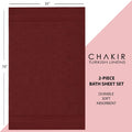 Chakir Turkish Linens, 100% Cotton Premium Quality Turkish Bath Sheets (35''x70'' Large Bath Sheet Towels - Cranberry) Cranberry 35''x70'' Large