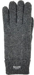 BRUCERIVER Men's Pure Wool Knitted Gloves | Insulated Fleece Lining Small-Medium Anthra